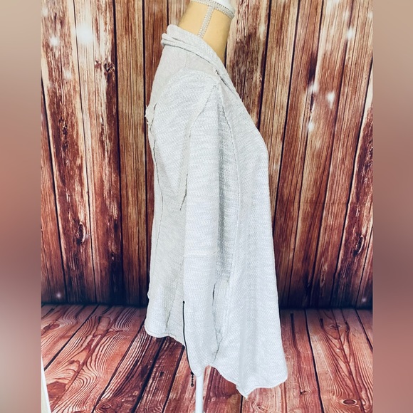 Women’s XS Sweater Cardigan Knox Rose Open Front Ivory Glitter Zip Sleeve Pocket - Picture 6 of 14